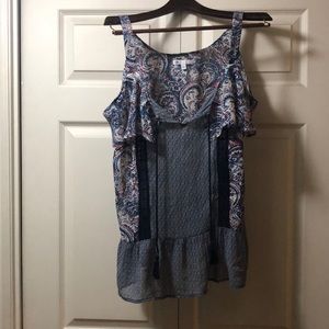 Blue, pink and white tank top